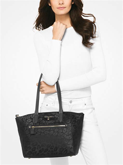 kelsey medium leopard nylon tote